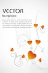Lovely Background with Floral Pattern and Colorful Hearts
